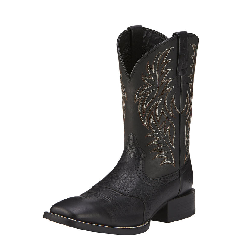 Ariat Sport Wide Square Toe - Miesten Mustat Bootsit ( TYZQXM-459 )